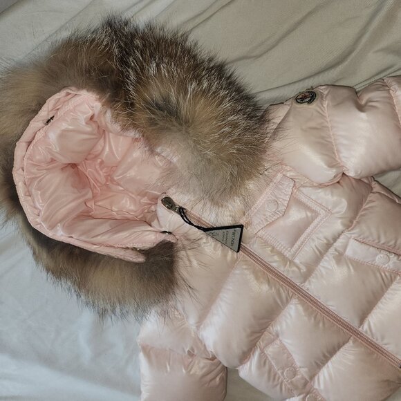 Moncler pink baby girl coat